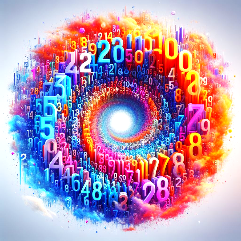 3D image of number sequences and number series