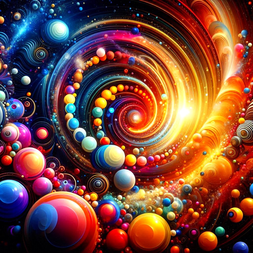 3D colorful circles and spheres