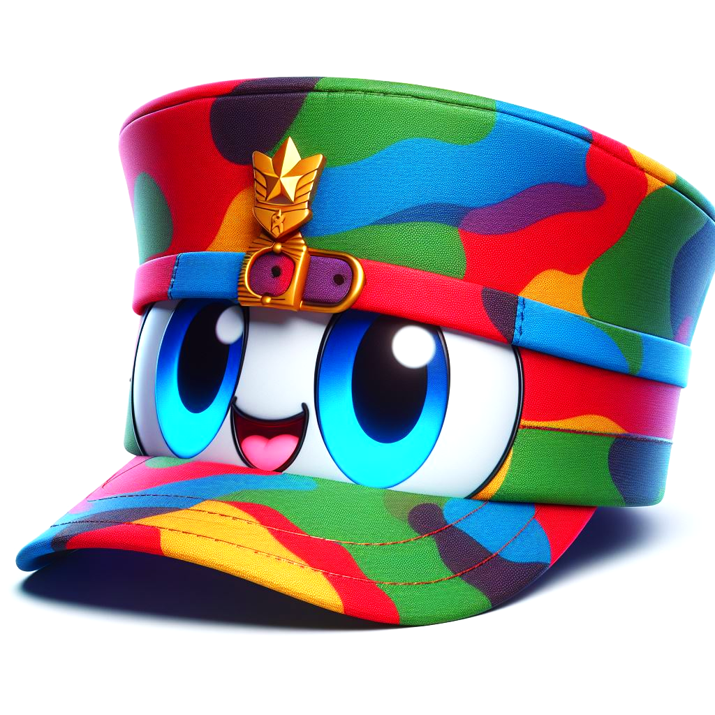 bright colorful military cap