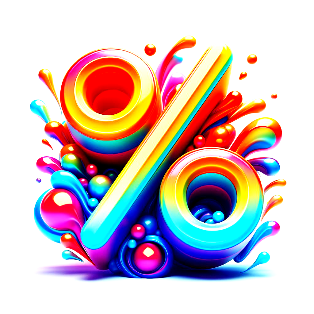 3D colorful percent symbol