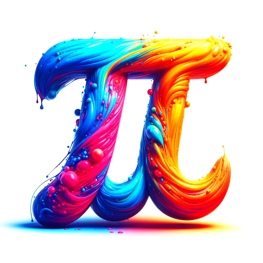 3D colorful pi symbol