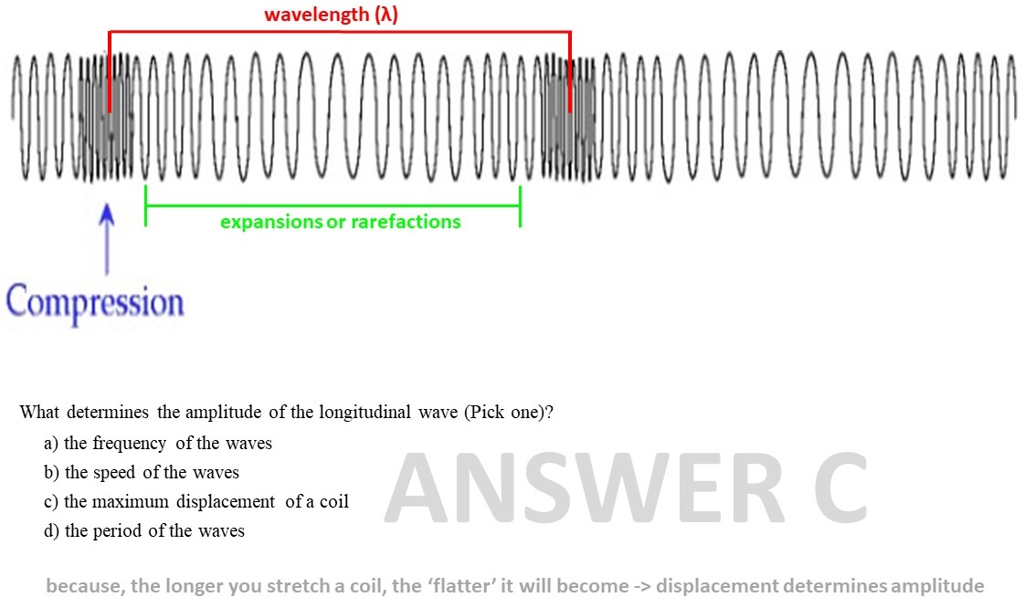 amplitude and rarefactions of longitutinal wave